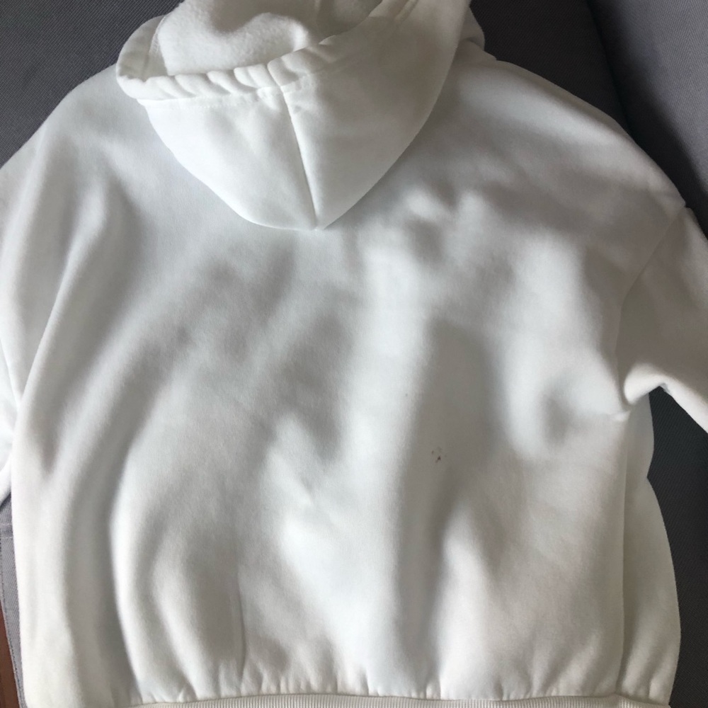 Plain white womens XS zip up hoodie. Great condition
